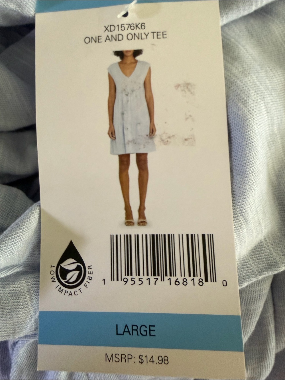 One and Only Tee V-Neck Shift Dress - Light Blue